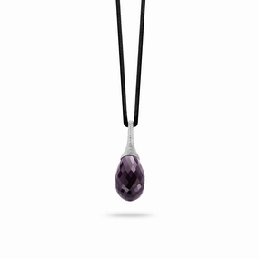 Ti Sento Pendant Silver And Purple Cubic Zirconia Pear Drop