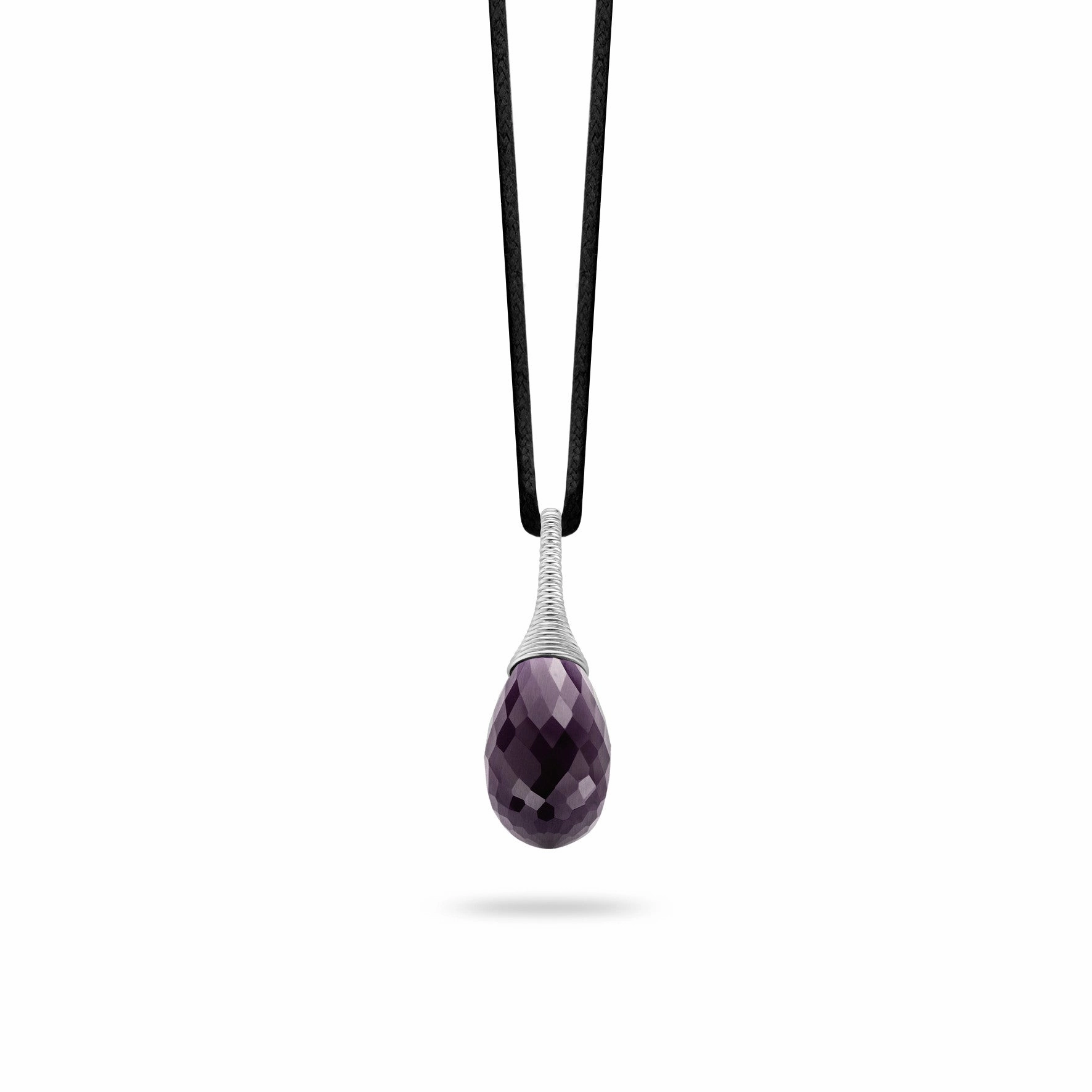 Ti Sento Pendant Silver And Purple Cubic Zirconia Pear Drop