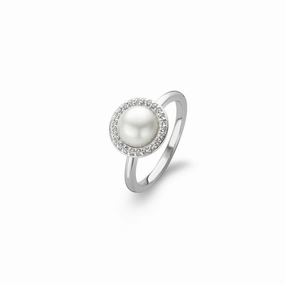 Ti Sento Ring Pearl And Cubic Zirconia Silver