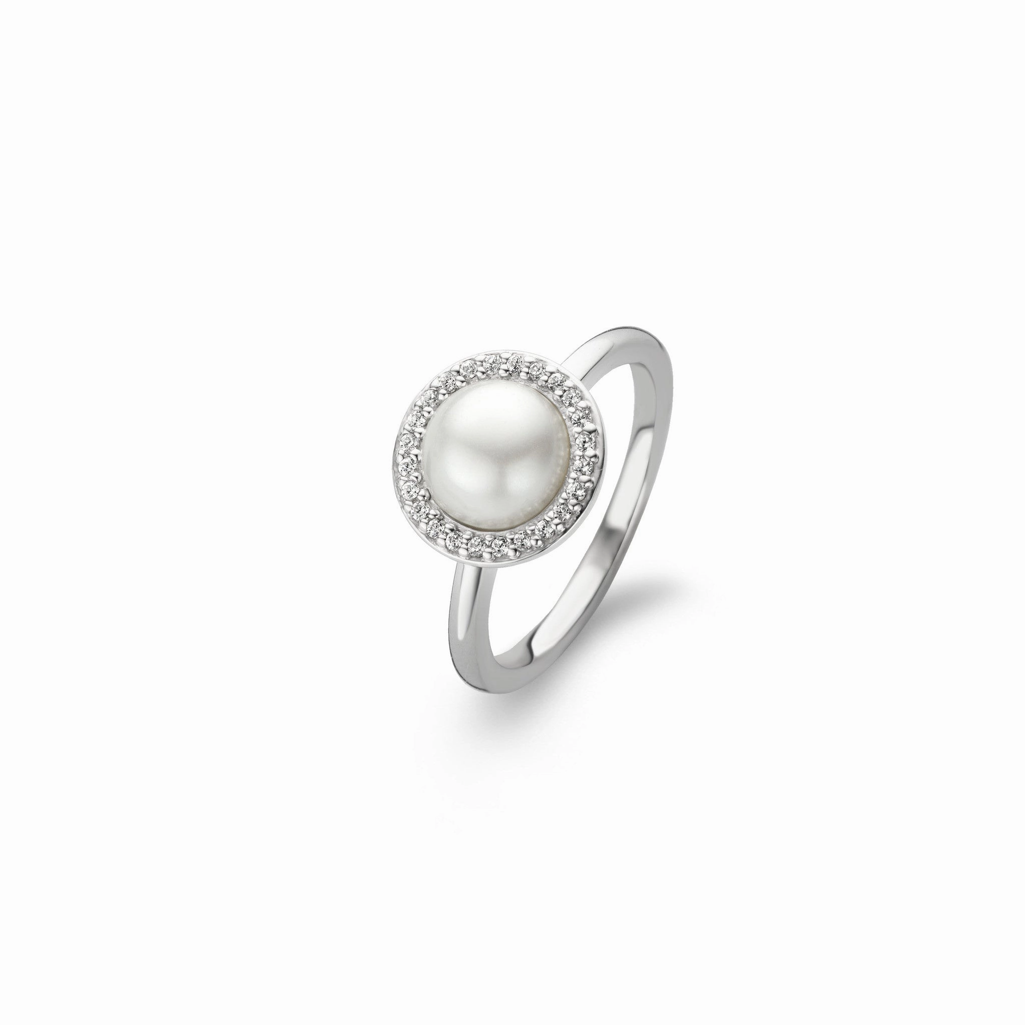Ti Sento Ring Pearl And Cubic Zirconia Silver