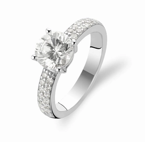 Ti Sento Ring Silver And White Cubic Zirconia Claw Set
