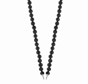 Ti Sento Sterling Silver Black Beaded Necklace D