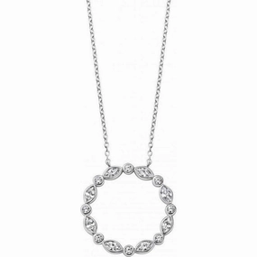 Ti Sento Sterling Silver Cubic Zirconia Circle Necklace D
