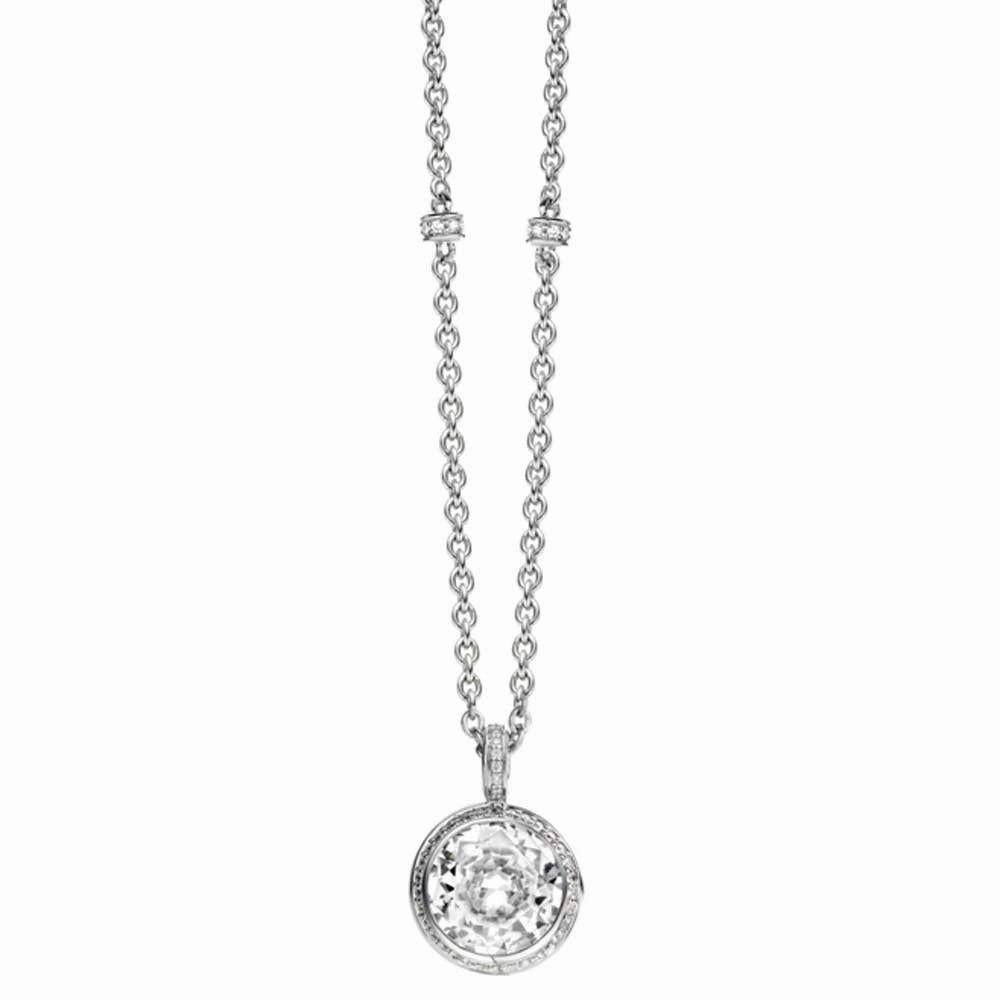 Ti Sento Sterling Silver Cubic Zirconia Circular Necklace D