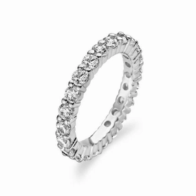 Ti Sento Sterling Silver Cubic Zirconia Ring Size 50 D