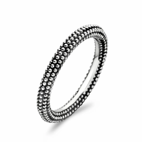 Ti Sento Sterling Silver Oxidised Beaded Ring D