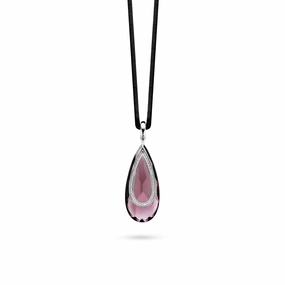 Ti Sento Sterling Silver Purple Cubic Zirconia Pear Drop Pendant