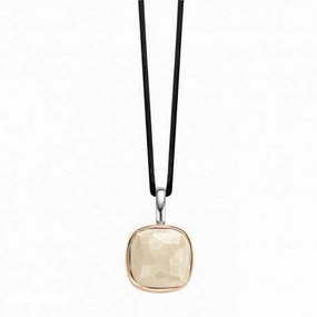Ti Sento Sterling Silver Rose Gold Pink Crystal Pendant D