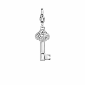 Ti Sento Sterling Silver White Cubic Zirconia Glitter Key Charm D
