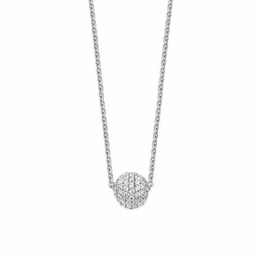 Ti Sento Sterling Silver White Zirconia Ball Necklace D