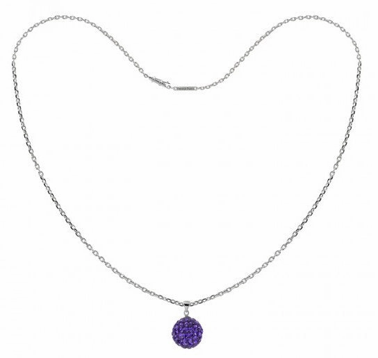 Tresor Paris Pendant Monde Violet Crystal Silver S