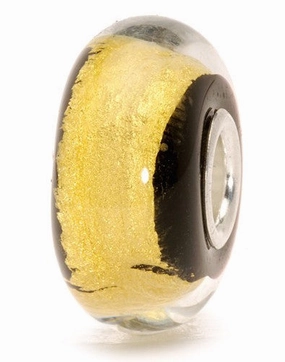 Trollbeads Bead Black Gold Silver