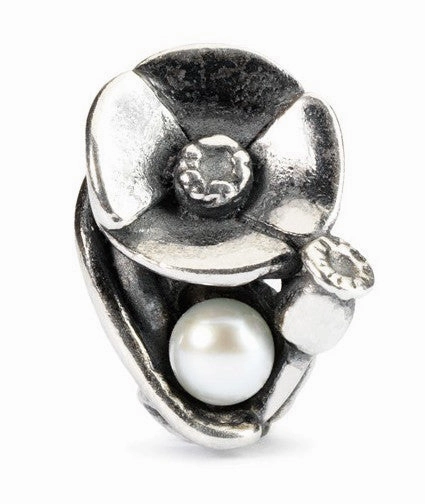 Trollbeads Bead Poppies of August Silver