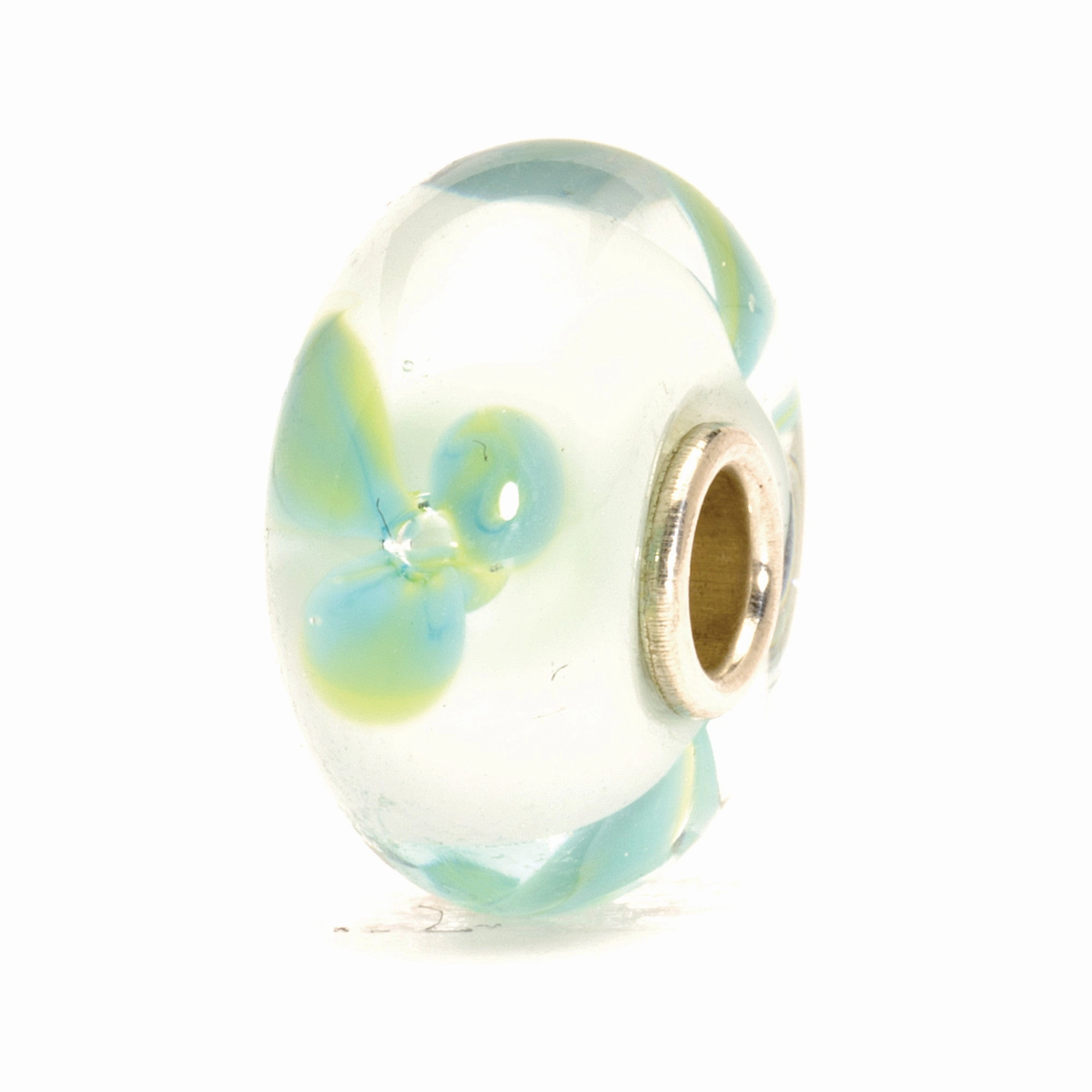 Trollbeads Sterling Silver Blue Flower Glass Bead