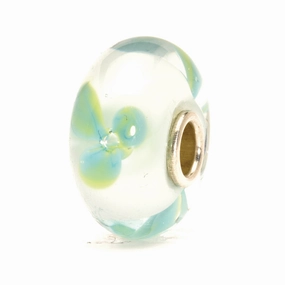Trollbeads Sterling Silver Blue Flower Glass Bead