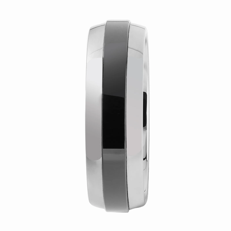 Tungsten Carbide with Black Zirconium Double Wedding Ring 7mm