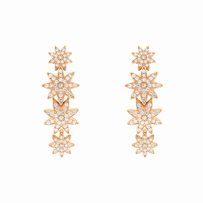 Vixi Jewellery Nova Rose Gold Star Earrings D