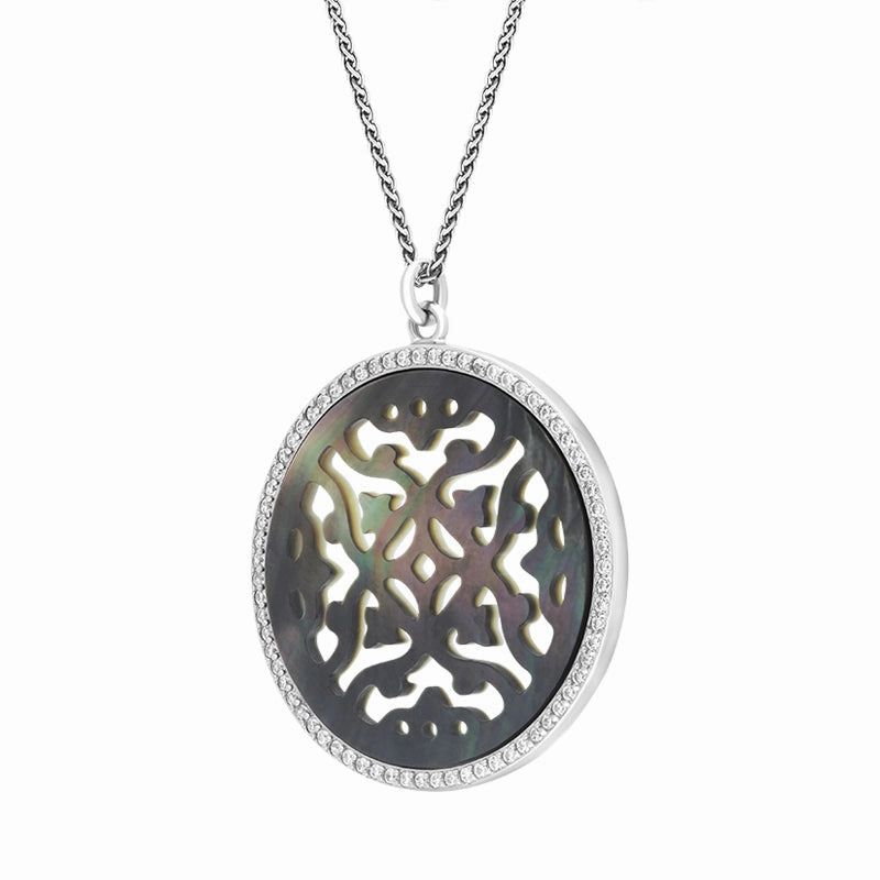 Vixi Jewellery Oriental Sea Black Mother Of Pearl Necklace D