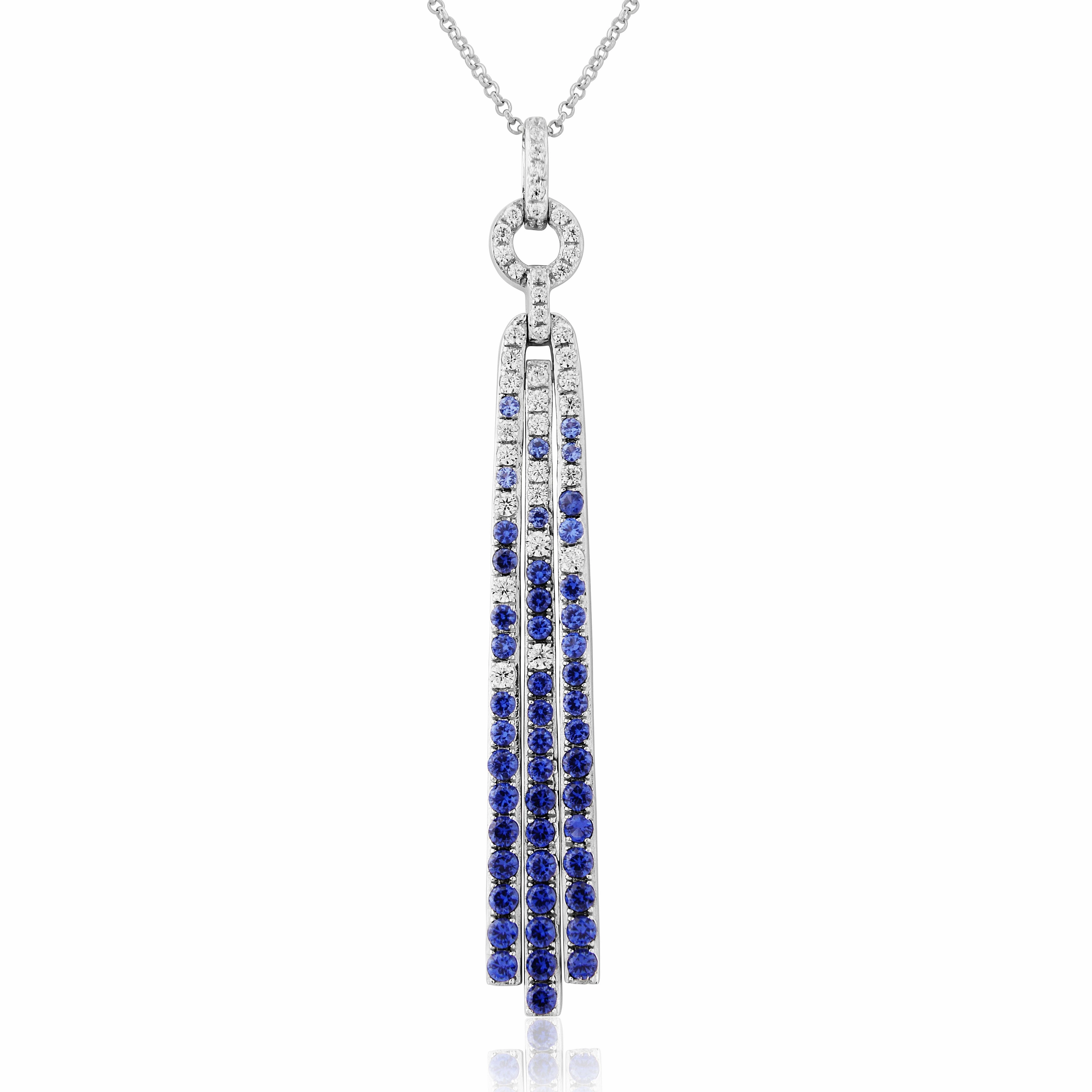 Waterford Jewellery Sterling Silver Cubic Zirconia Art Deco Necklace