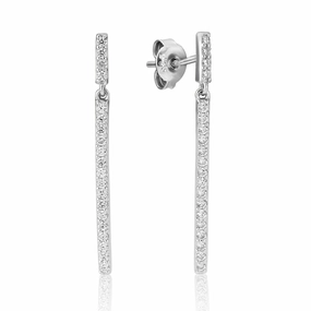 Waterford Jewellery Sterling Silver Cubic Zirconia Drop Earrings