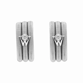 Wellendorff 18ct White Gold Diamond Hoop Earrings