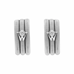 Wellendorff 18ct White Gold Diamond Hoop Earrings