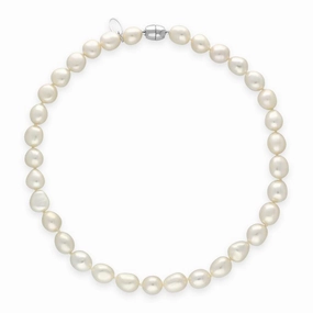 White Baroque Pearl 10mm Bead Necklace