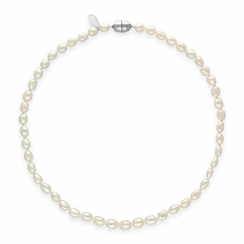 White Baroque Pearl 6mm Bead Necklace