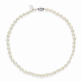 White Baroque Pearl 6mm Bead Necklace