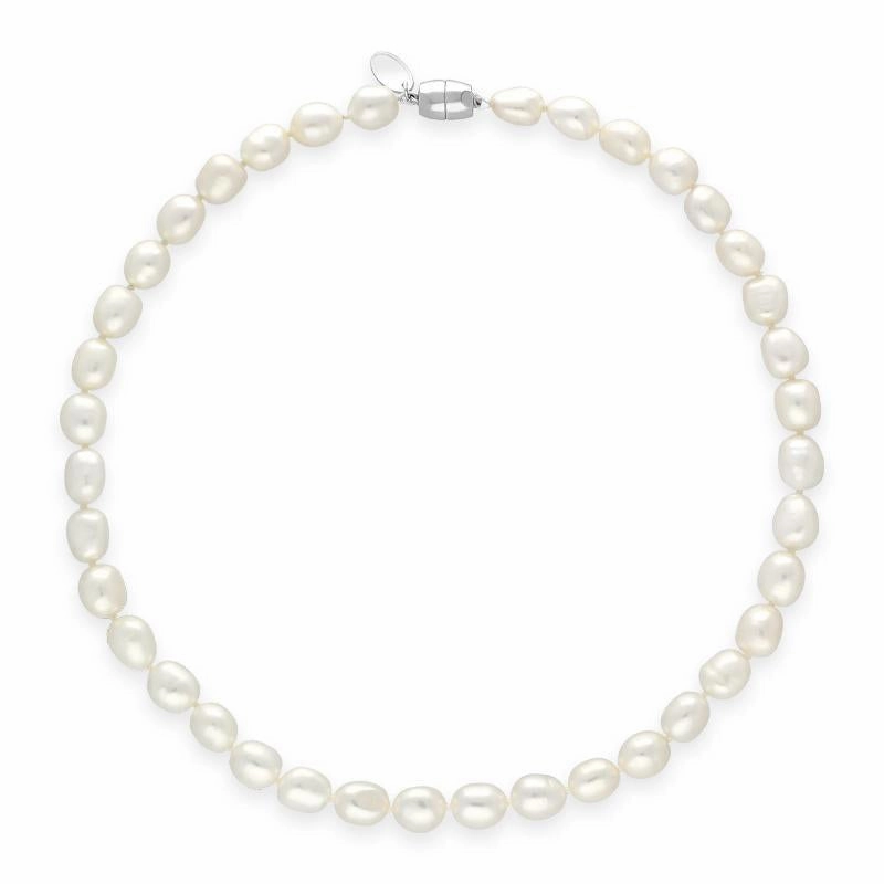 White Baroque Pearl 8mm Bead Necklace