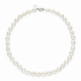White Baroque Pearl 8mm Bead Necklace