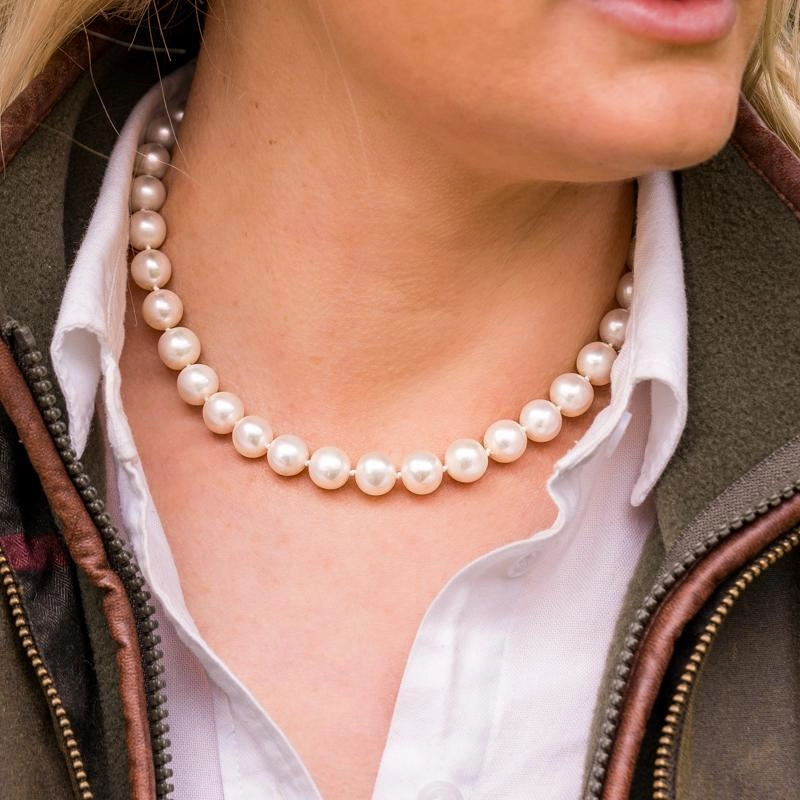 White Pearl 10mm Round Bead Necklace