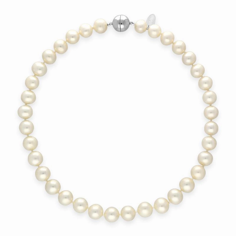 White Pearl 10mm Round Bead Necklace