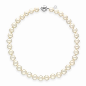 White Pearl 10mm Round Bead Necklace