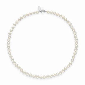White Pearl 8mm Round Bead Necklace