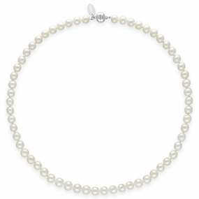 White Pearl 8mm Round Bead Necklace
