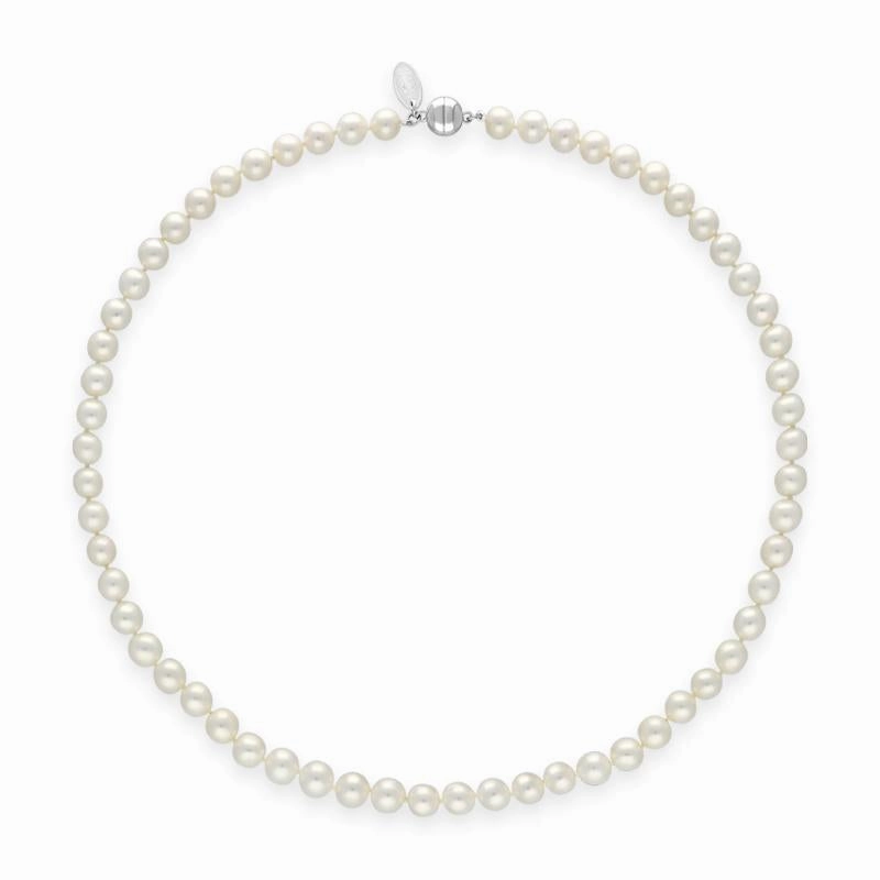 White Pearl 8mm Round Bead Necklace