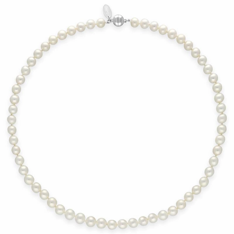 White Pearl 8mm Round Bead Necklace
