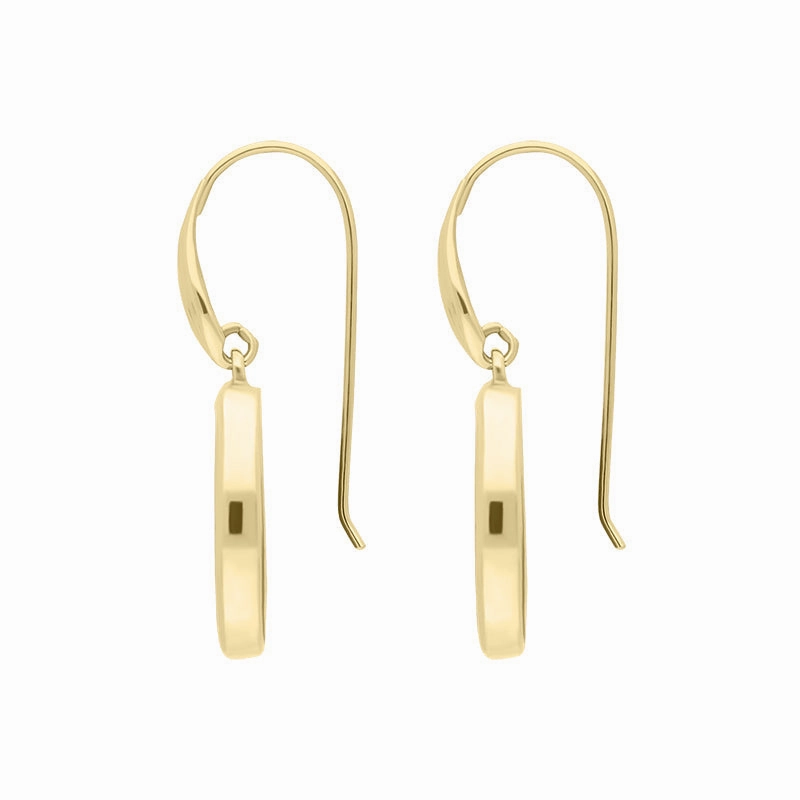 Yellow Gold Plated Sterling Silver Cameo Oval Tulip Drop Earrings D