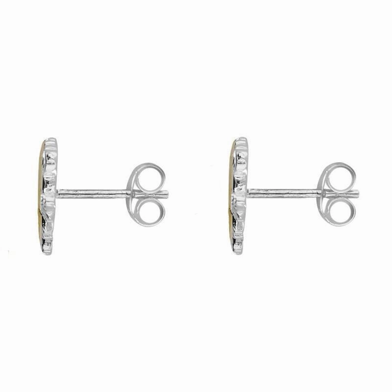 Yellow Gold Plated Sterling Silver Santa's Sleigh Stud Earrings
