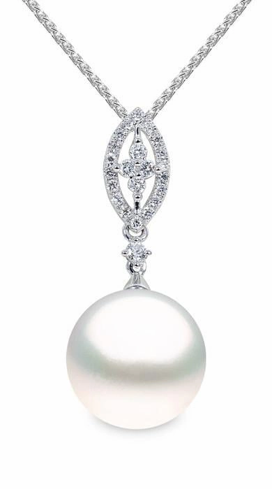 Yoko Pearl and 18ct White Gold Diamond Necklace