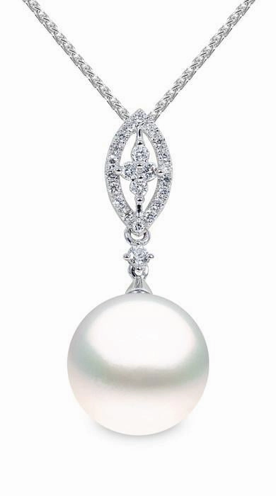 Yoko Pearl and 18ct White Gold Diamond Necklace