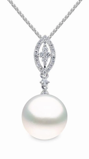 Yoko Pearl and 18ct White Gold Diamond Necklace