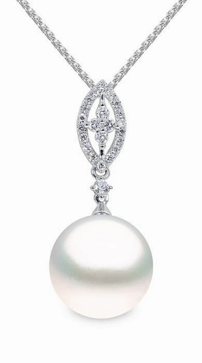 Yoko Pearl and 18ct White Gold Diamond Necklace